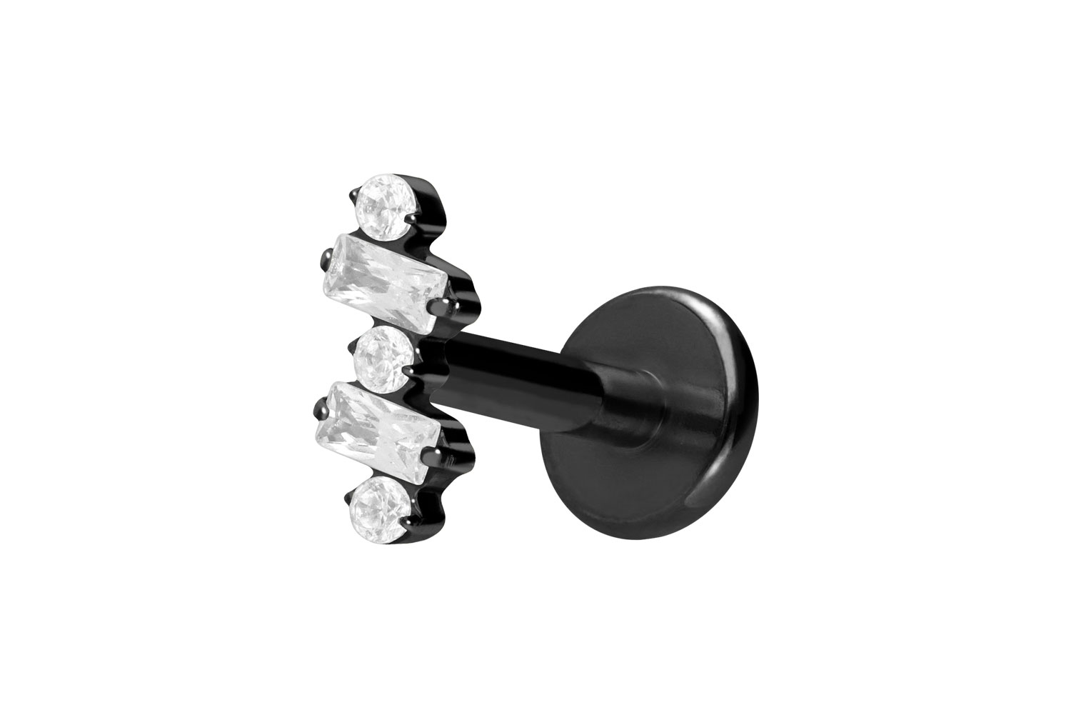 Titan Labret Piercing mit Innengewinde EINGEFASSTE KRISTALLE